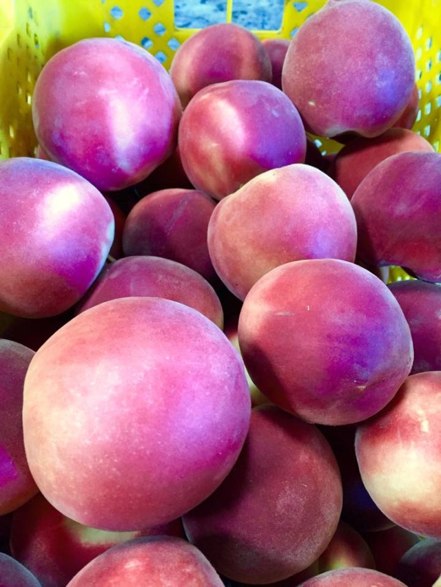 pêssegos caixa de campo